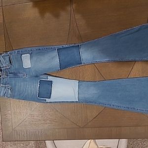 Hollister color block flared jeans